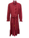 Mille Resort & Travel Size S Red Cotton Long Sleeve Ruffle Detail Tiered Dress Red / S