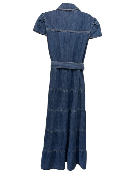 Alice + Olivia Jeans Size 8 Medium dark wash Cotton Denim Cap Sleeve Dress Medium dark wash / 8