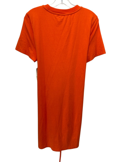 Alice + Olivia Size L Orange Cotton Short Sleeve T Shirt Tie Waist Dress Orange / L