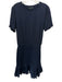 Veronica Beard Jeans Size M Navy Blue Cotton Short Sleeve Shirred Bottom Dress Navy Blue / M