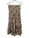 Misa Size M Green, Pink & Beige Cotton Floral Shirred Waist Maxi Skirt Set Green, Pink & Beige / M