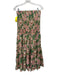 Misa Size M Green, Pink & Beige Cotton Floral Shirred Waist Maxi Skirt Set Green, Pink & Beige / M