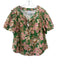 Misa Size M Green, Pink & Beige Cotton Floral Shirred Waist Maxi Skirt Set Green, Pink & Beige / M