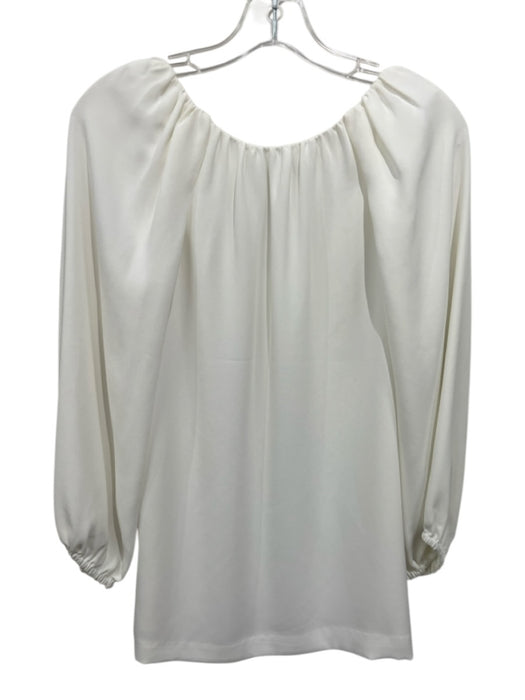 Trina Turk Size M White Polyester Wide Neck V Neck Long Balloon Sleeve Top White / M