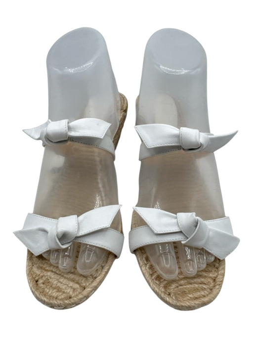 Alexandre Birman Shoe Size 38.5 White & Beige Leather Upper Knot Detail Sandals White & Beige / 38.5