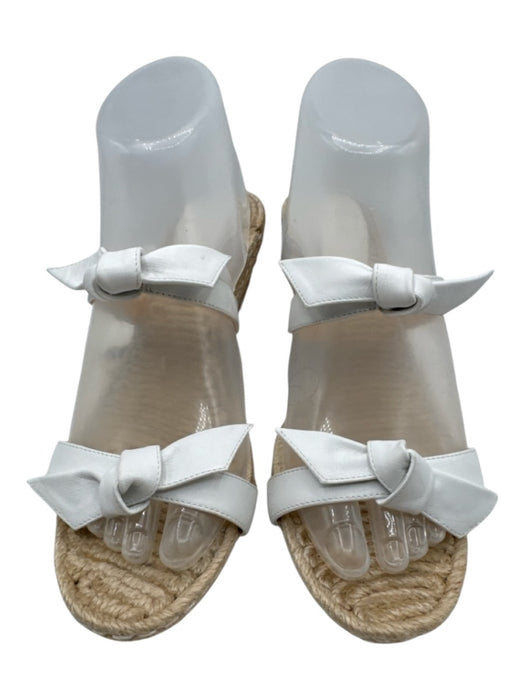 Alexandre Birman Shoe Size 38.5 White & Beige Leather Upper Knot Detail Sandals White & Beige / 38.5