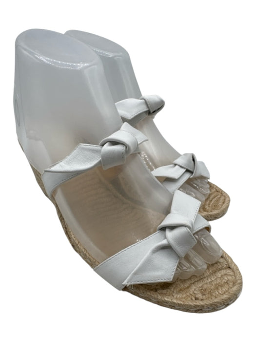 Alexandre Birman Shoe Size 38.5 White & Beige Leather Upper Knot Detail Sandals White & Beige / 38.5