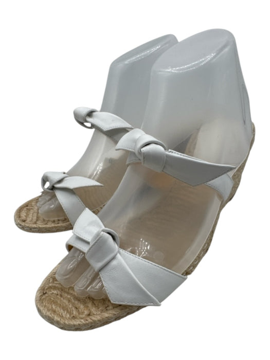 Alexandre Birman Shoe Size 38.5 White & Beige Leather Upper Knot Detail Sandals White & Beige / 38.5