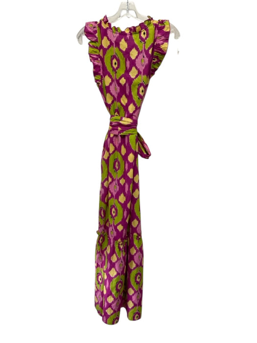 Fitzroy & Willa Size M Fuchsia, Yellow & Multi Cotton Ikat Sleeveless Dress Fuchsia, Yellow & Multi / M