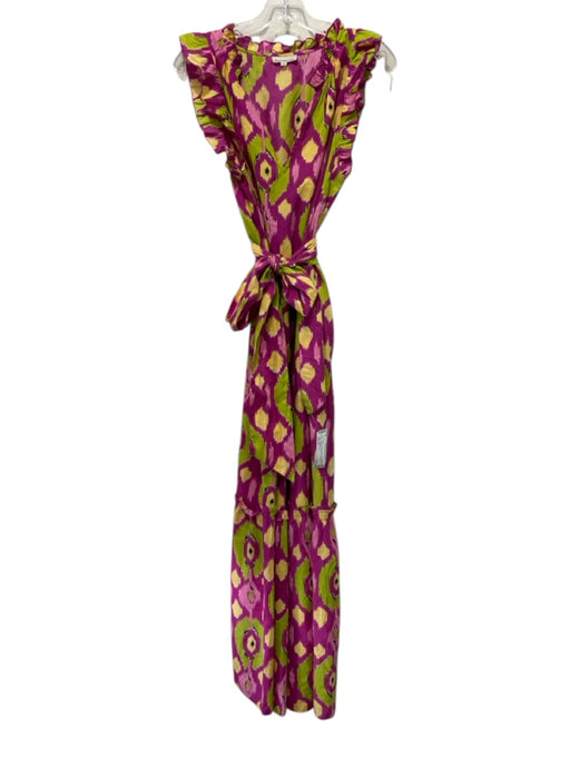 Fitzroy & Willa Size M Fuchsia, Yellow & Multi Cotton Ikat Sleeveless Dress Fuchsia, Yellow & Multi / M