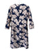 Rickie Freeman for Teri Jon Size 6 Navy Blue & Pink Polyester Jacquard Dress Navy Blue & Pink / 6