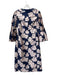 Rickie Freeman for Teri Jon Size 6 Navy Blue & Pink Polyester Jacquard Dress Navy Blue & Pink / 6