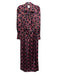 Misa Size S Black, Brown & Pink Polyester Geometric Long Sleeve V Neck Dress Black, Brown & Pink / S