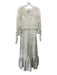 Farm Rio Size S Cream White Polyester Lace Overlay 3/4 Balloon Sleeve Dress Cream White / S