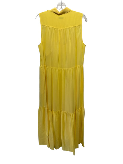 Equipment Femme Size M Yellow Silk Sleeveless 1/2 Button Collared Dress Yellow / M