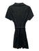 Frances Valentine Size M Black Cotton & Lycra Short Sleeve Buttons Mini Dress Black / M