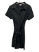 Frances Valentine Size M Black Cotton & Lycra Short Sleeve Buttons Mini Dress Black / M