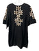 Frances Valentine Size XS Black, Beige, White Cotton & Linen 1/2 Sleeve Dress Black, Beige, White / XS