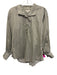 Ann Mashburn Size S Beige & Brown Cotton Long Sleeve Stripe & Floral Blouse Top Beige & Brown / S