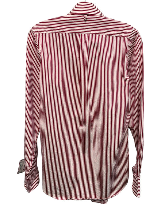Ann Mashburn Size M Pink & White Cotton Long Sleeve Stripe Blouse Top Pink & White / M