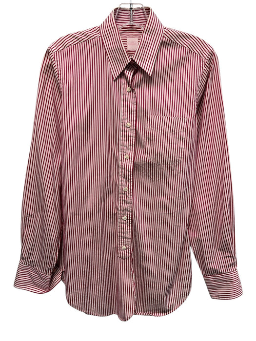 Ann Mashburn Size M Pink & White Cotton Long Sleeve Stripe Blouse Top Pink & White / M