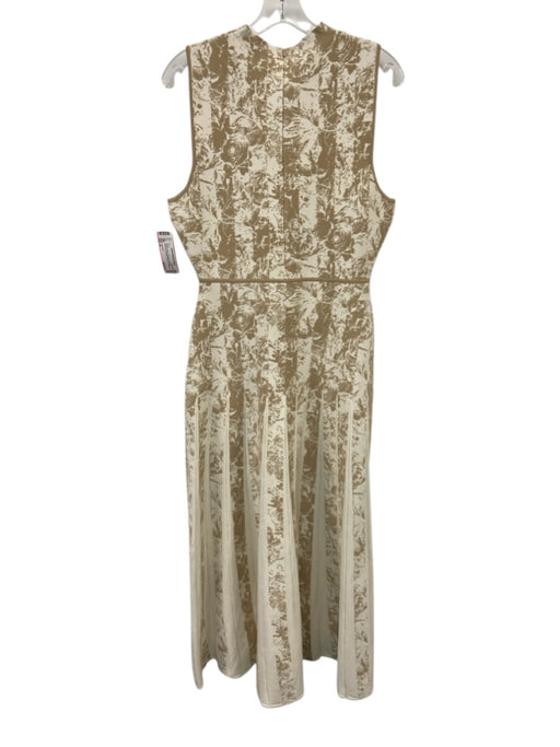 Lela Rose Size M Beige & White Viscose & Polyester Sleeveless Abstract Dress Beige & White / M