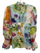 Alice + Olivia Size M Blue, Green, Multi Cotton & Silk Long puff sleeve Top Blue, Green, Multi / M