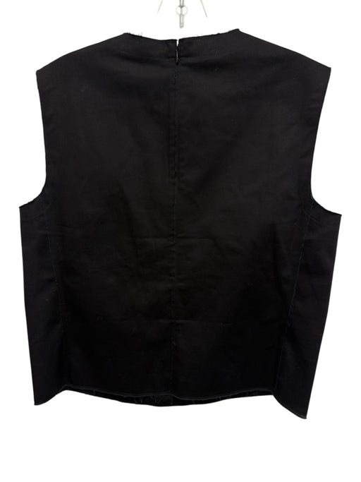 Frances Valentine Size M Black Cotton & Spandex Sleeveless Raw Hem Top Black / M