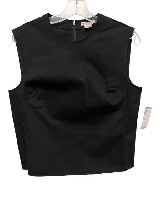 Frances Valentine Size M Black Cotton & Spandex Sleeveless Raw Hem Top Black / M
