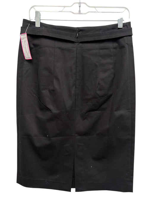 Frances Valentine Size 8 Black Cotton & Spandex Buttons Flap Pockets Skirt Black / 8