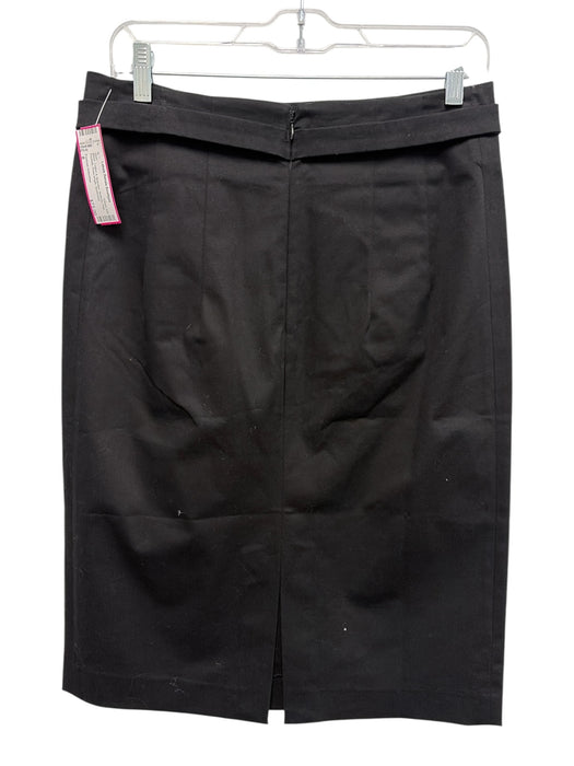 Frances Valentine Size 8 Black Cotton & Spandex Buttons Flap Pockets Skirt Black / 8
