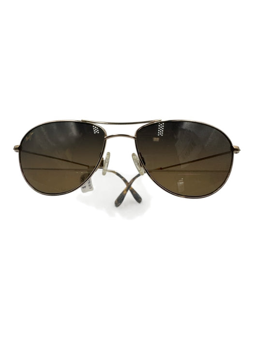 Maui Jim Gold & Brown Metal Gradient Lens Aviator Sunglasses Gold & Brown