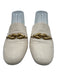Tory Burch Shoe Size 8 White & Gold Leather Horse Bit Slip On Mules White & Gold / 8