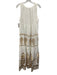 Greek Archaic Kori Size S White & Gold Linen Sleeveless Split Neck Maxi Dress White & Gold / S