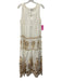 Greek Archaic Kori Size S White & Gold Linen Sleeveless Split Neck Maxi Dress White & Gold / S