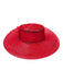 Plaza Suite by Betmar Red Straw Ribbon Applique Piping Made in USA wide brim Hat Red