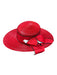 Plaza Suite by Betmar Red Straw Ribbon Applique Piping Made in USA wide brim Hat Red