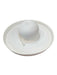 Deisgned by Sylvia White Straw & Canvas Ribbon Wide Brim Hat White