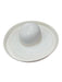 Deisgned by Sylvia White Straw & Canvas Ribbon Wide Brim Hat White