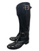 Tory Burch Shoe Size 8 Black Leather Knee High Round Toe Buckle Front Zip Boots Black / 8