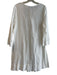 Oscar de la Renta Size M White Cotton Split V Neck Long Sleeve Lace Detail Dress White / M
