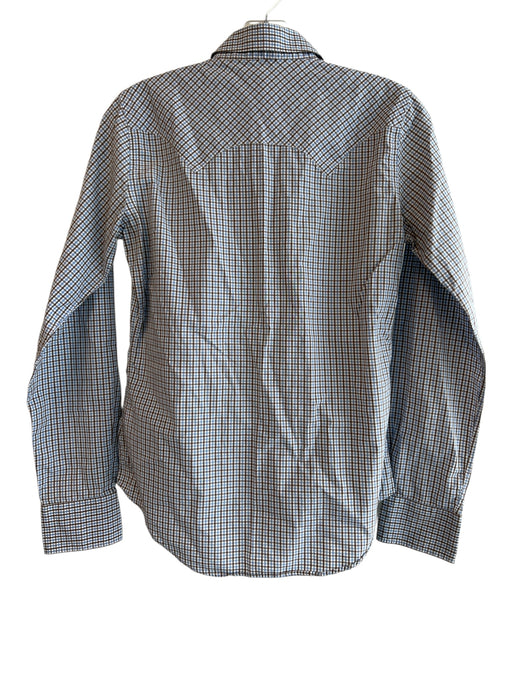 Ann Mashburn Size S Blue & Brown Cotton Plaid Collared Button Up Long Sleeve Top Blue & Brown / S