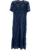 Shoshanna Midnight Size 2 Navy Polyester Round Neck Short Puff Sleeve Maxi Dress Navy / 2