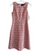 Rena Lange Size 4 Pink Cotton Blend Round Neck Sleeveless Tweed Back Zip Dress Pink / 4