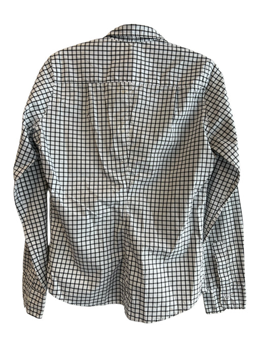 Frank & Eileen Size S White & Black Cotton Collared Button Up Long Sleeve Top White & Black / S