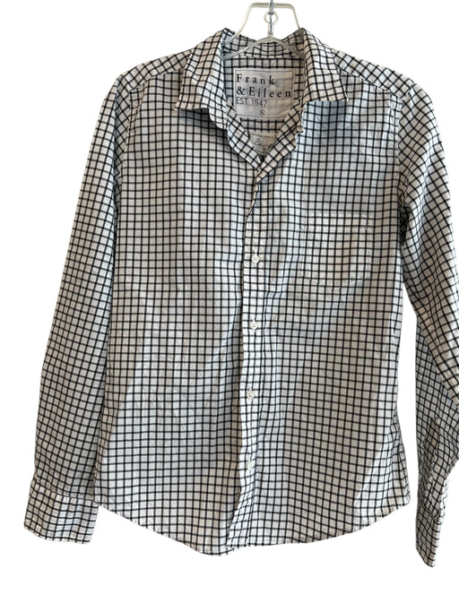 Frank & Eileen Size S White & Black Cotton Collared Button Up Long Sleeve Top White & Black / S