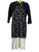Alexis Size Est S Black & White Cotton Blend Round Neck Long Sleeve Dress Black & White / Est S