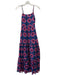 Banjanan Size XS Dark Blue & Pink Cotton Spaghetti Strap Floral Print Midi Dress Dark Blue & Pink / XS