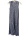 CP Shades Size S Blue Linen Sleeveless V Neck Tent Style Midi Dress Blue / S