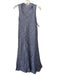 CP Shades Size S Blue Linen Sleeveless V Neck Tent Style Midi Dress Blue / S